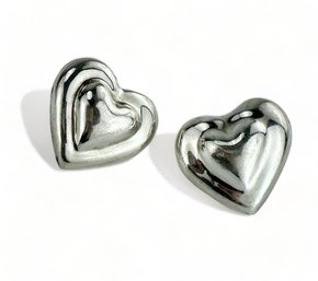 Vintage Mexico Sterling SIlver Double Heart Earrings