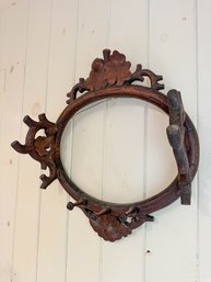 Victorian Caved Wooden Frame And Hat Hook Or Hat Rack