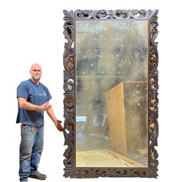 10' Tall Mahogany Framed Antiqued Glass Mirror ***Different Pick Up Location***