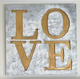 Embossed Painting 'Love' On Canvas