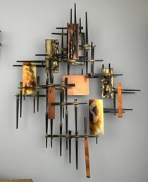 Brutalist Metal Wall Art Signed By R.H Berger (83')