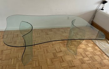 Vladimir Kagan Style Glass Dining Table *Pick Up Location Is In NYC