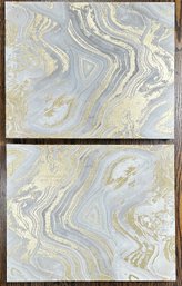 Pair Of Gold Decorative Paintings On Canvas