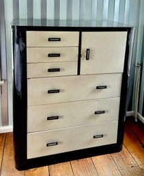 Norman Bel Geddes For Simmons Art Deco High Boy Chest Of Drawers