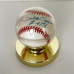 Pete Rose, Signed And Encased BaseBall Numbered #4256
