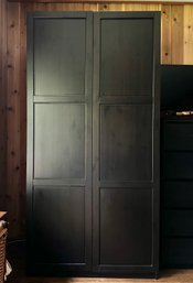 2 Drawer Standing Armoire In Dark Stain