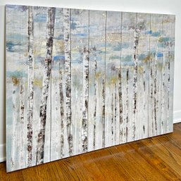Painting On Wood, Abstracted Birch Trees