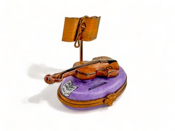 Limoges Pill Box For The VIOLIN ENTHUSIAST OR STRINGS MUSICIAN