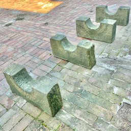 Old Concrete Stands With Semicircle Cut Out 4 Pcs