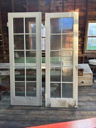Old French Doors With Glass Knob