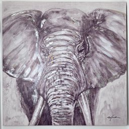 Elephant Portrait, Painting On Canvas