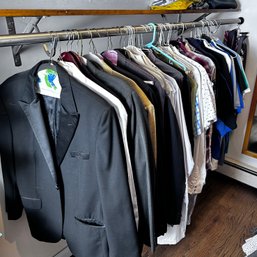 Assortment Of Mens Clothing - Winner Takes All Suits, Ties, Jackets, Polo, Dress And Golf Shirts, Tuxedo
