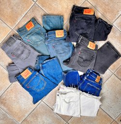 8 Pr Men's Jeans, 6 Pair Of Levi's Denim, Etc, Size 33 And 34 Wist, 34 Length