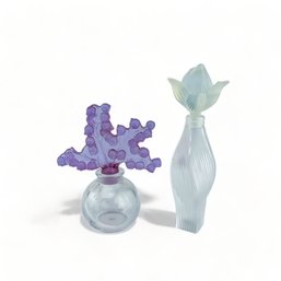Lalique Clairefontaine Amethyst Lily Perfume Bottle And Lalique Collectors Bottle