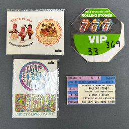 Rolling Stones Memorabilia Stickers And Ticket