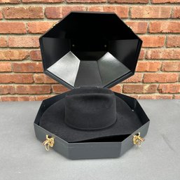 Renegade Black Felted Western Hat, New, In Hinged Travel Box Size 7 1/4