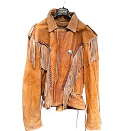 High Quality Vintage Brown Suede Fringe Western Jacket