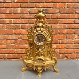 Imperial Made In Italy Brass Mantel Clock - Missing Glass Face