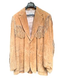 Vintage High Western Suede Jacket With Fringe