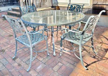 Vintage Landgrave Cast Classics, Outdoor Dining Table And Four Chairs