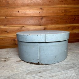 Large Antique Shaker Bent Wood Pantry Box Painted Grey