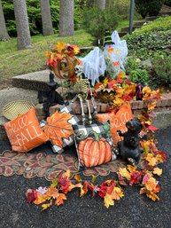 Assorted Fall And Halloween Decor Lot
