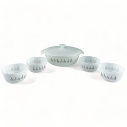 Set Of 5 Fireking Bake And Serve Dishes, Pyrex