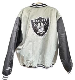 Raiders Satin Varsity Jacket By Reebok Size XL