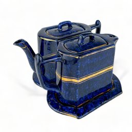 Vintage Wade Cobalt Glaze Coffee And Teapot