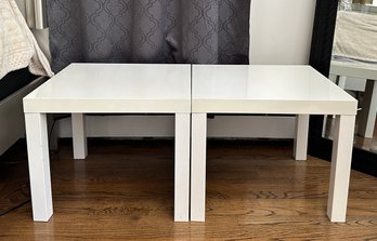 Pair Of White Modern Side Tables