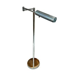 Koch Lowy Omi Adjustable Arm Chrome Cylinder Shroud Floor Lamp