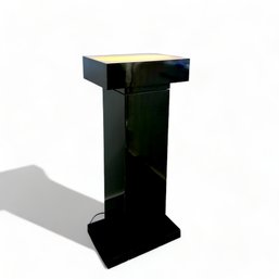 Black Lacquer Swivel Top Pedestal With Uplight Top Surface