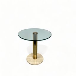 Pace Collection Marble, Glass & Brass Side Table