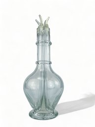 French Four Chamber Glass Bottle With Stoppers 13' Tall