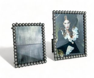 Two Silver And Black Enamel Jay Strongwater Picture Frames