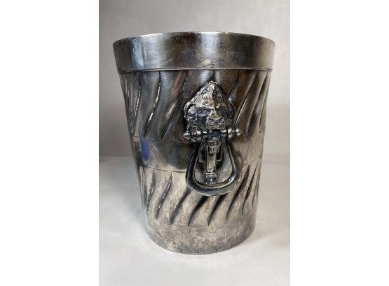 Middletown Plate Co Engraved Silver Patina Wine Or Champagne Bucket With Lion Heads