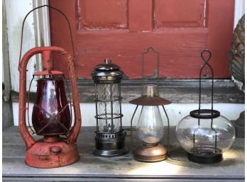 Selection Of Lanterns Oil And Candle Burning
