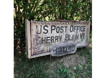 Circa 1830 U.S. Post Office Wooden Hand Painted Sign