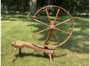 Antique Rustic Spinning Wheel