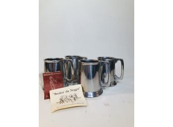 Vintage - Never Used Set Of 4 Wilton Armetale Ale Mugs / Steins
