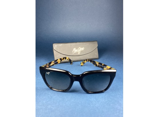 Maui Jim Heliconia Women's Sunglasses With Polarized Lenses In Black And Tortoise With Case And Dust Cloth