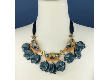 J. Crew Statement Necklace With Resin And Rhinestones