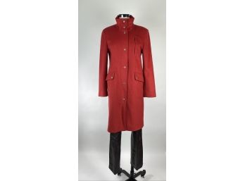Michael Kors Red Wool Mod Style Coat Size 4