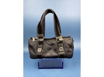 YSL Yves Saint Laurent Black Handbag With Leather And Velvet Trim
