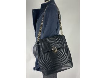 Rare! Henri Bendel, Quilted Leather With Inter Woven Leather Chain, Back Pack To Handbag - Chanel Style