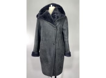 Sylvie Schimmel Grey Shearling Coat Size Small/Medium