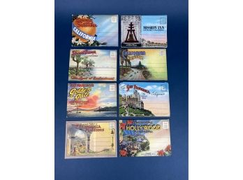 Lot Of Eight Travel Vista Souvenir Folder Mailers Circa 1940's From California