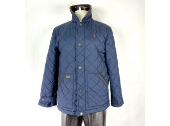 Polo Ralph Lauren Navy Blue Quilted Field Jacket In Kids Size Large / Womens Small 14 -16