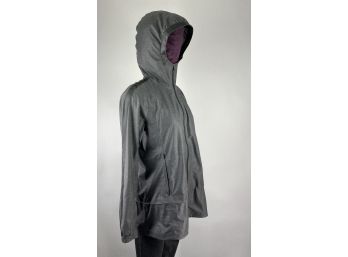 Lululemon, Hooded Rain Jacket, Gunmetal Grey Size 8, Medium