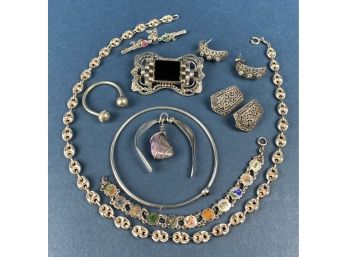 Fairly Large Lot Of Misc Fantastic Antique And Vintage Sterling Silver Jewelry - Tiffany & Co, Italian 800